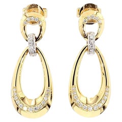 Boucles d'oreilles en or ornées de diamants ronds blancs naturels de 0.23 carats TW
