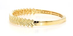 Pulsera de oro con diamantes redondos amarillos naturales de 1.01 quilates en total