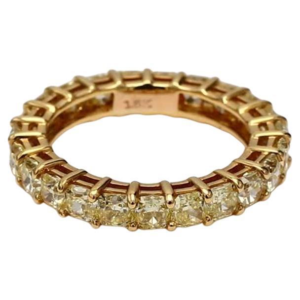 Natural Yellow Radiant Diamond 2.88 Carat TW Yellow Gold Eternity Band