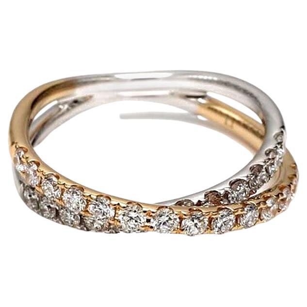 Natural White Round Diamond .71 Carat TW Gold Wedding Band