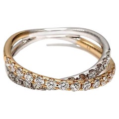 Natural White Round Diamond .71 Carat TW Gold Wedding Band