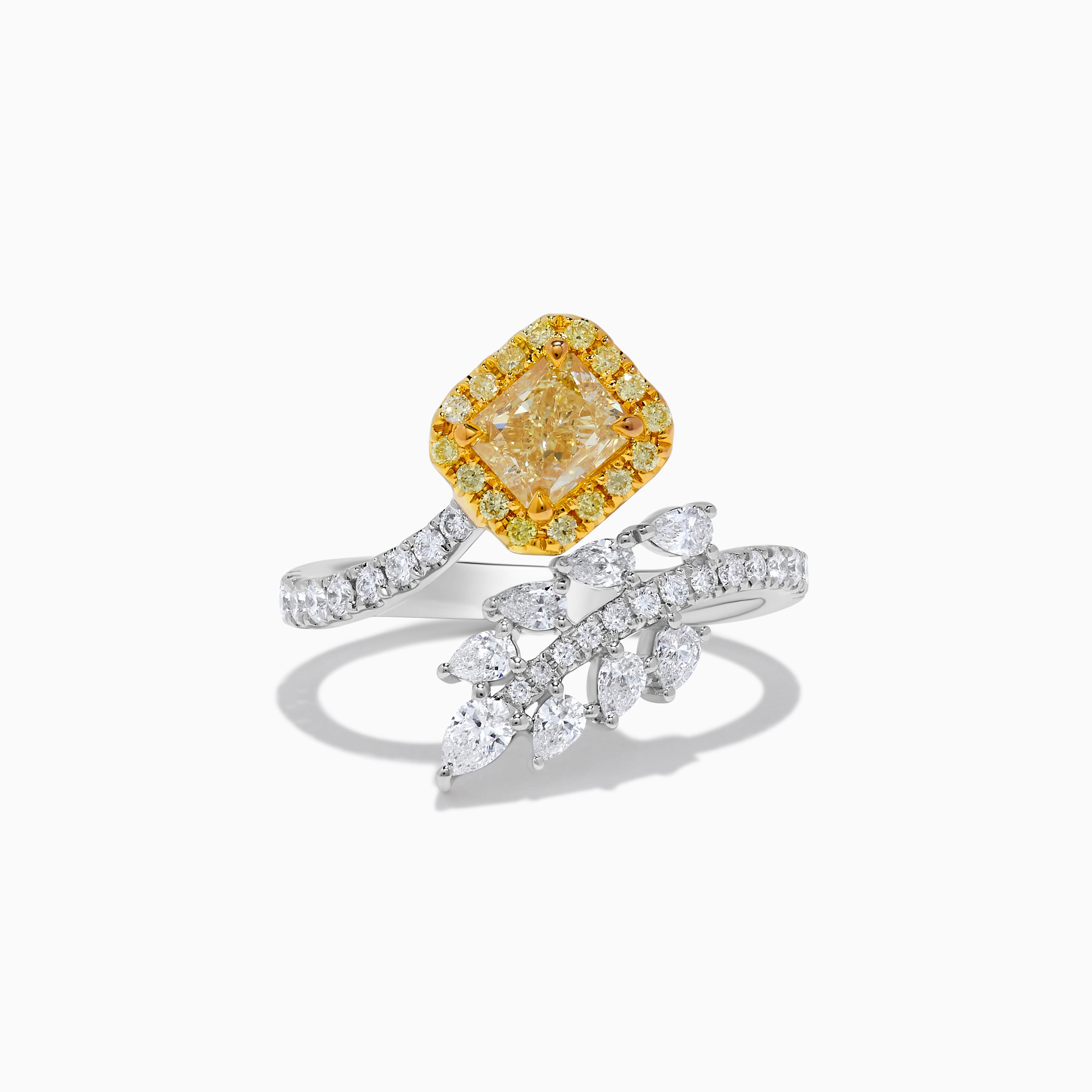 GIA Certified Natural Yellow Radiant Diamond 1.78 Carat TW Gold Cocktail Ring