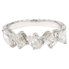 Bague de cocktail en or blanc avec émeraude naturelle et diamant de 1,38 carat TW