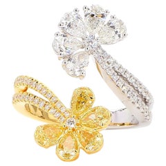 Natural Yellow Princess Diamond 2.11 Carat TW Gold Cocktail Ring