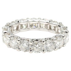 Natural White Round Diamond 5.06 Carat TW White Gold Eternity Band