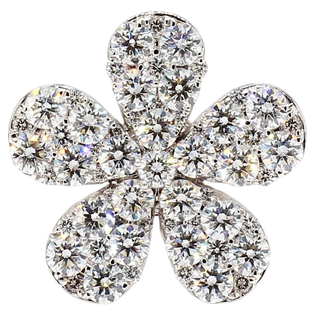 Natural White Round Diamond 2.35 Carat TW White Gold Cocktail Ring