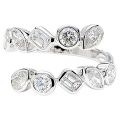 Weißer Naturdiamant 1,51 Karat TW Gold Cocktail Ring