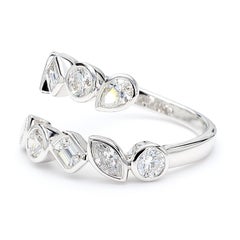 Natural White Diamond 1.51 Carat TW Gold Cocktail Ring
