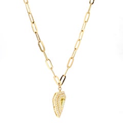 Collier en or avec diamant « Trillion » certifié GIA, de couleur jaune foncé fantaisie, de 1,19 carat TW