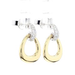 Boucles d'oreilles en or ornées de diamants ronds blancs naturels de 0.32 carats TW