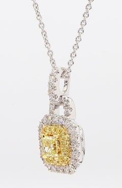 Colgante de gota de oro amarillo radiante natural y diamante blanco de 58 quilates TW