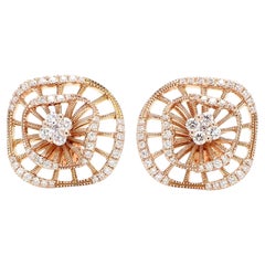 Orecchini in oro con diamante tondo bianco naturale da 0.61 carati TW