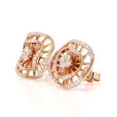 Orecchini in oro con diamante tondo bianco naturale da 0.61 carati TW