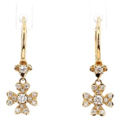 Orecchini in oro con diamante tondo bianco naturale da 0.22 carati TW