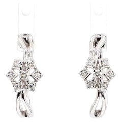 Orecchini in oro con diamante tondo bianco naturale da 0.14 carati TW
