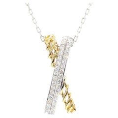 Pendentif en or blanc naturel de 0.38 carat poids total