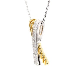 Pendentif en or blanc naturel de 0.38 carat poids total