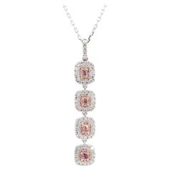 Pendentif en or certifié IGI avec diamant radiant rose de 0,96 carat TW