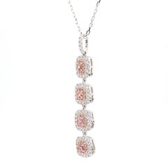 Pendentif en or certifié IGI avec diamant radiant rose de 0,96 carat TW