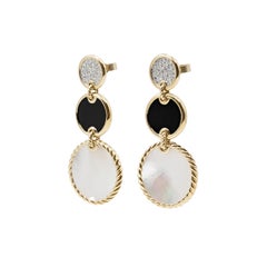 Estate David Yurman 18-Karat-Gold-Ohrringe „Elements“ mit dreifachem Anhänger