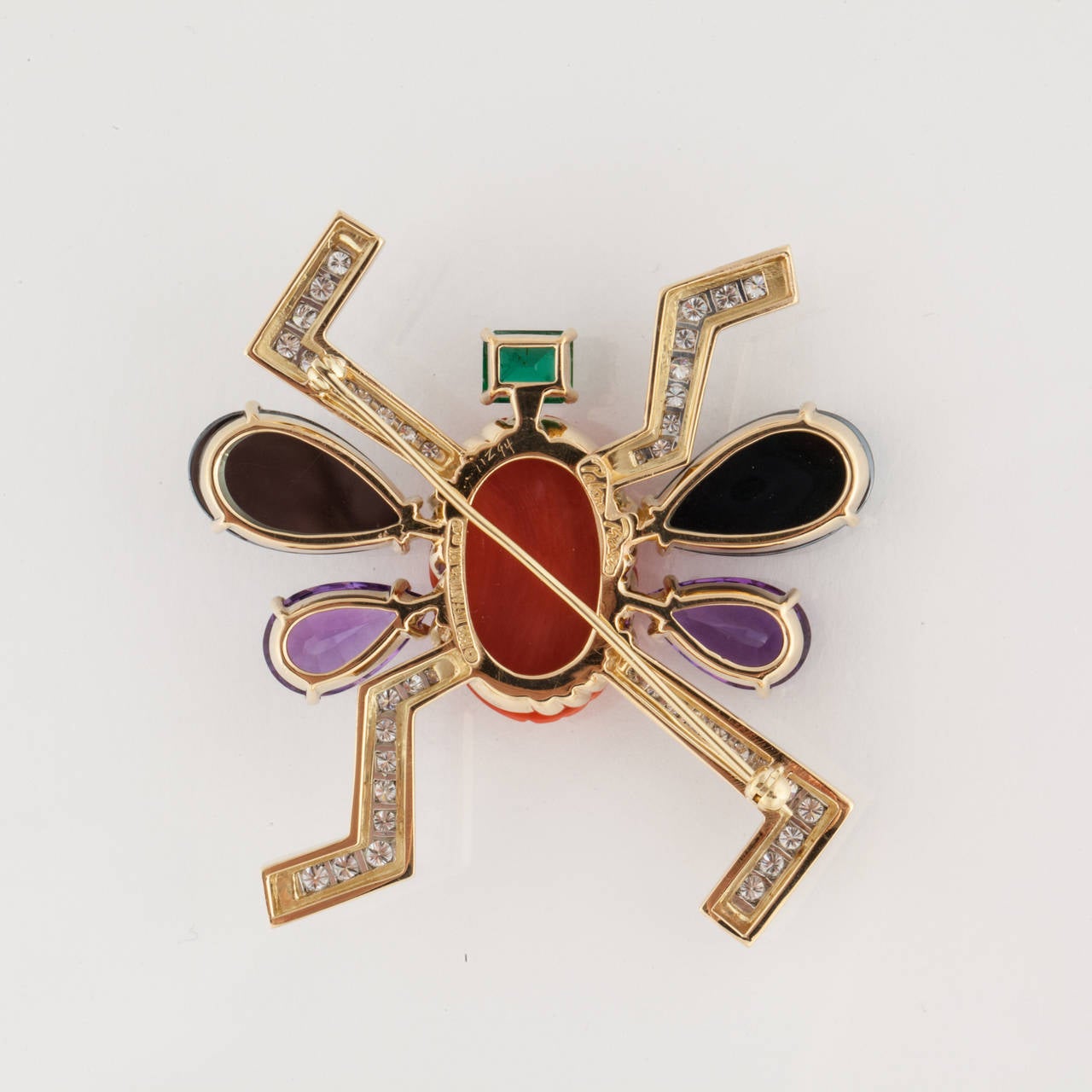 Women's Tiffany & Co. Paloma Picasso Gem Set Diamond Gold Bug Pin