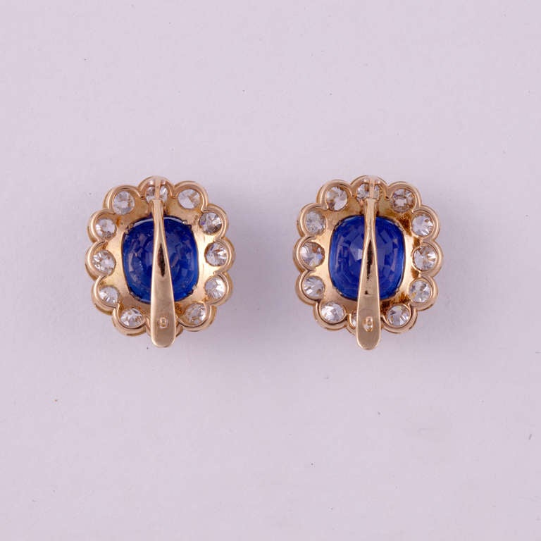 AGTA Natürlicher birmanischer unbehandelter blauer Saphir und Diamant-Tropfen-Ohrringe im Zustand „Gut“ im Angebot in Houston, TX