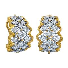 Buccellati Diamond and Two Tone Gold Earrings 2