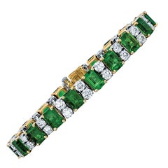 Oscar Heyman Bros. Emerald and Diamond Line Bracelet