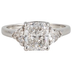 Vintage Cartier Radiant-Cut Diamond Three-Stone Engagement Ring