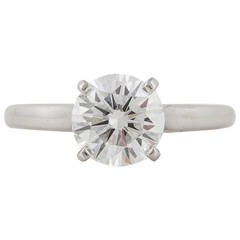 Cartier GIA Cert Diamond Platinum Solitaire Ring 10
