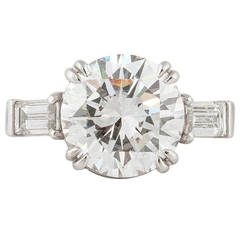 8.08 Carat GIA Cert Round Diamond Platinum Ring 8