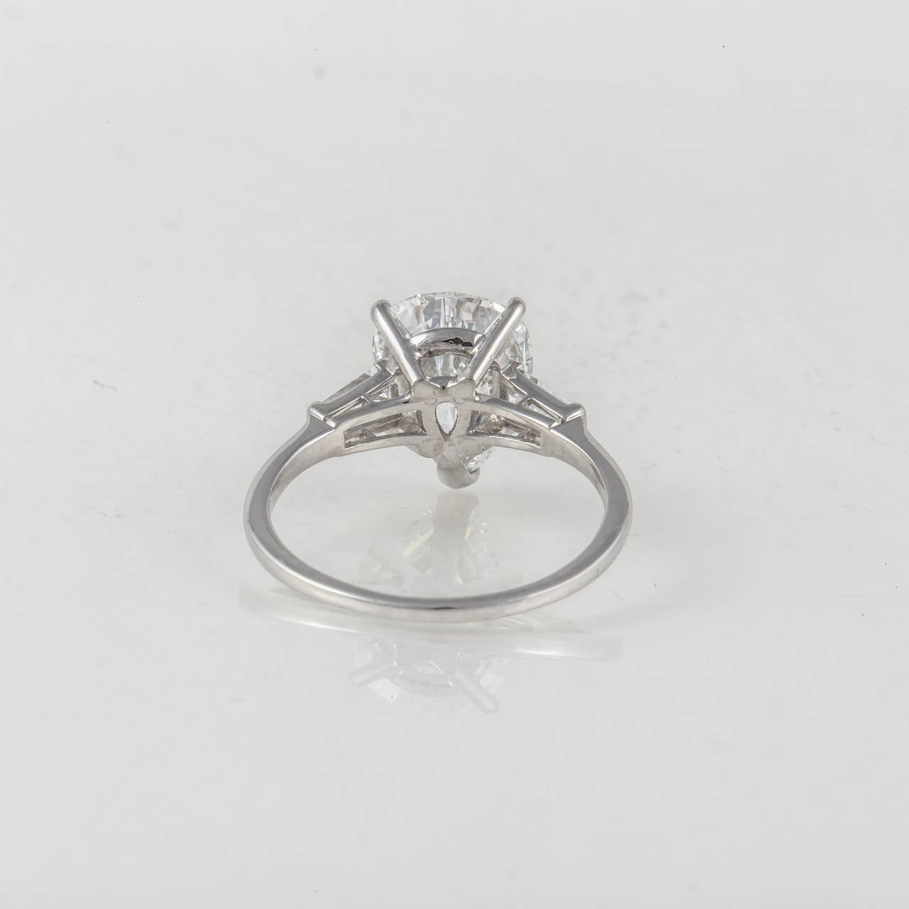 3.44 Carat Pear Shaped Diamond Platinum Engagement Ring 1