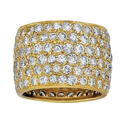 Van Cleef & Arpels 18K Yellow Gold Wide Pavé Diamond Eternity Band