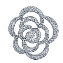 Van Cleef & Arpels Diamond and White Gold Flower Brooch 12