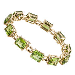 Laura Munder Peridot Gold Tennis Bracelet 3