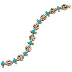 Bracciale Adler con turchese e diamanti in oro 18 carati
