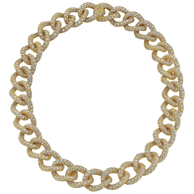 Henry Dunay Pave Diamond Link Necklace