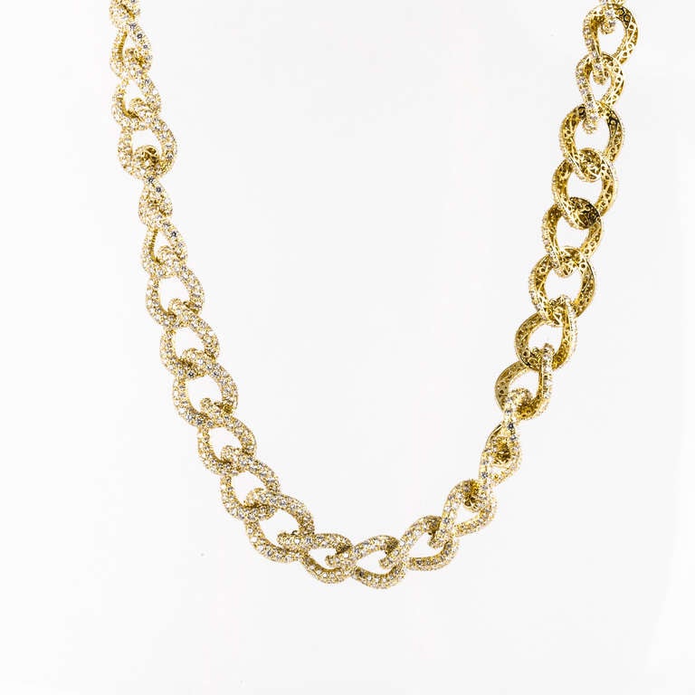Women's Henry Dunay Pave Diamond Link Necklace
