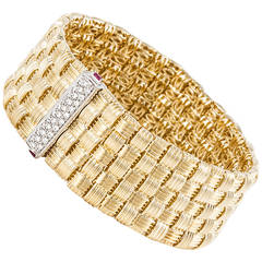 Roberto Coin Appassionata Diamond Woven Gold Bracelet