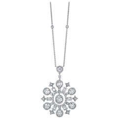Snowflake Diamond and White Gold Necklace 9