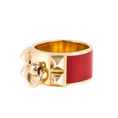 Hermes - Collier De Chien - Bague en émail rouge