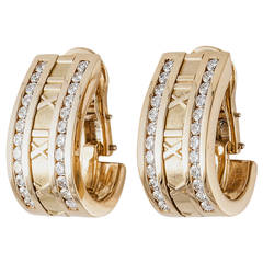 Tiffany Diamond Gold Atlas Half Hoop Earrings 4