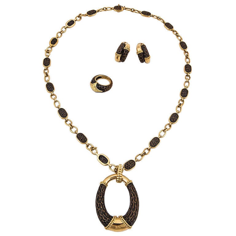 Nachlass Boucheron-Schmuck-Suite aus Bronze und 18 Karat Gold