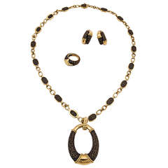 Boucheron Bronze and Yellow Gold Suite of Necklace, Earrings, and Ring 5