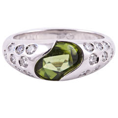 Chaumet Peridot Diamond Gold Ring 8