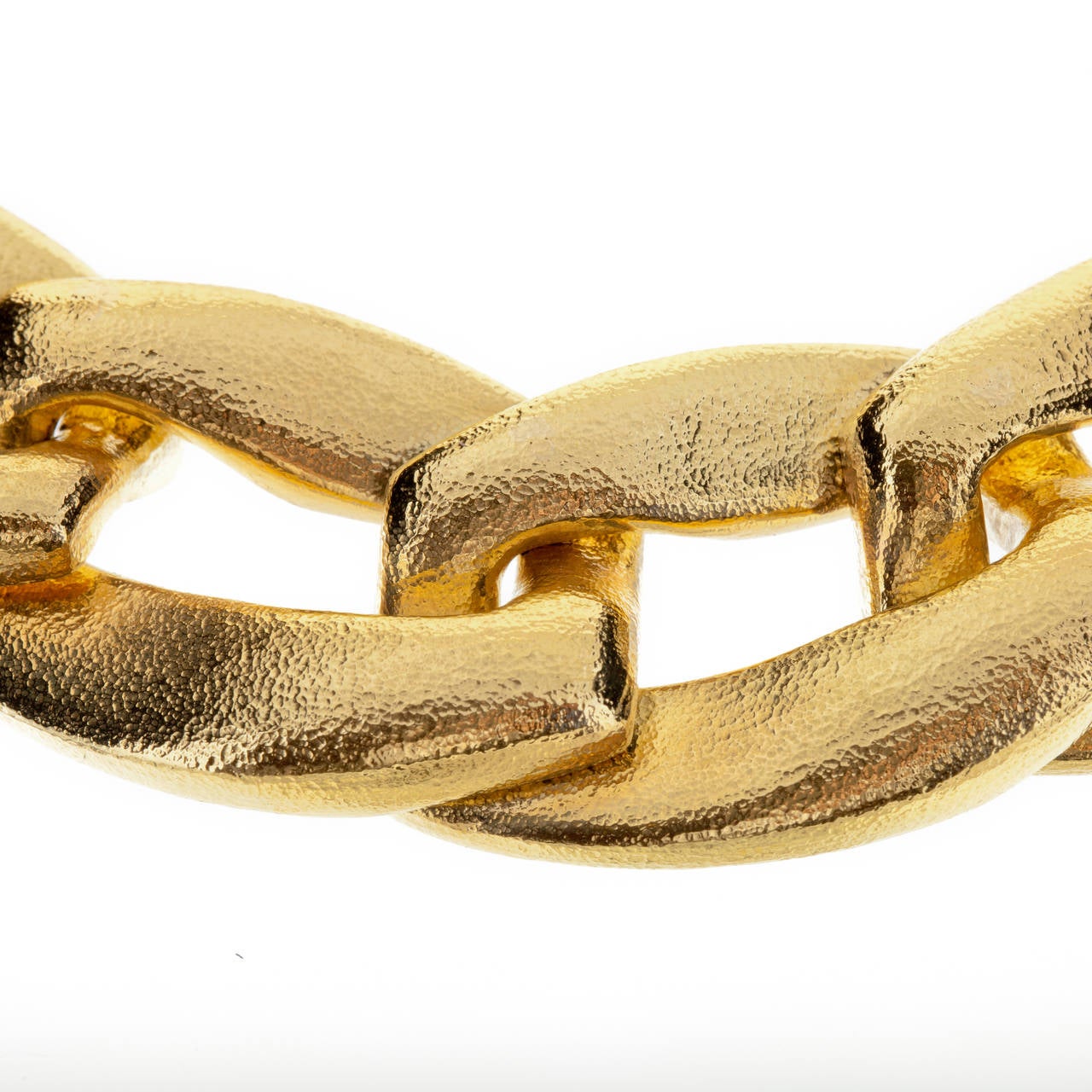David Webb Gold Tonneau Curb Link Choker Necklace In Excellent Condition In Houston, TX