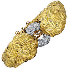 David Webb Diamond Platinum Gold Bracelet 7