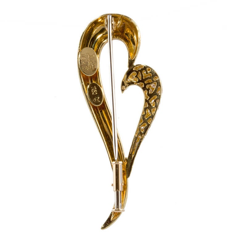 Women's Henry Dunay Diamond Gold Heart Pin