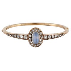 Victorian Moonstone Diamond Gold Bracelet 12