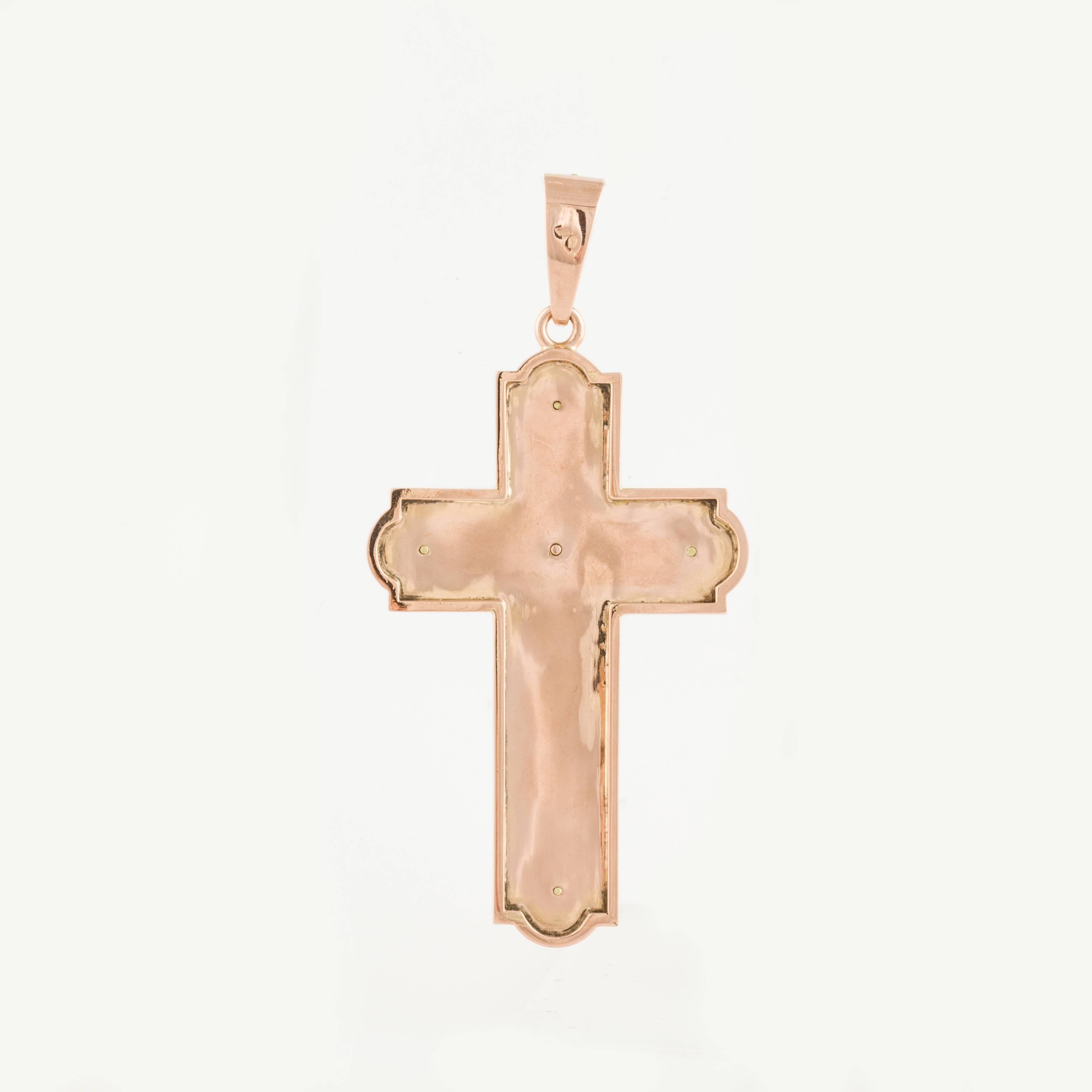 Women's French Large Two Color Gold Cross